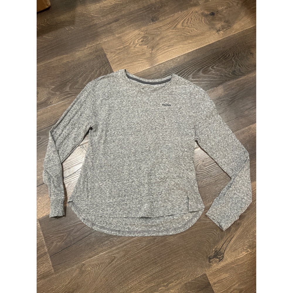 Reebok Heathered Gray Long‎ Sleeve Athletic Top Women's M/Medium